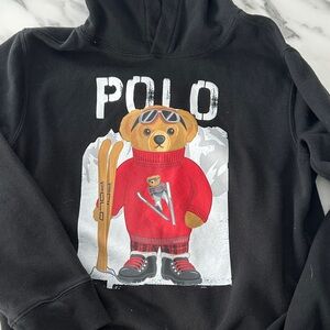 Polo by Ralph Lauren Black Sweater with Skiing Bear Graphic